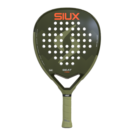 Padel racket Beat Play Hybrid 2026 by Siux USA olive green with perforated face and orange logo on Tampa Home & Garden Store