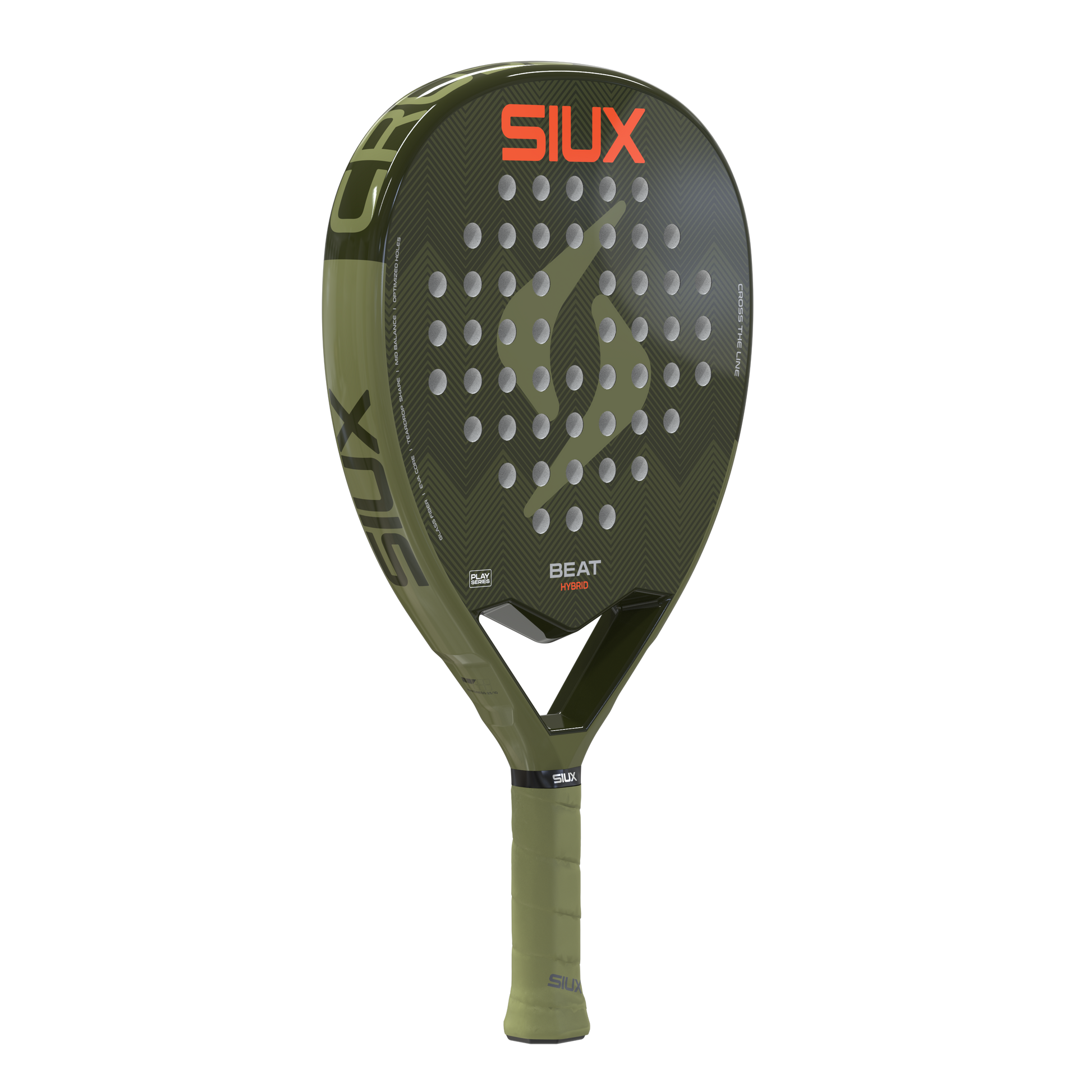 Beat Play Hybrid 2026 padel racket olive green with orange SIUX branding by Siux USA on Tampa Home & Garden Store