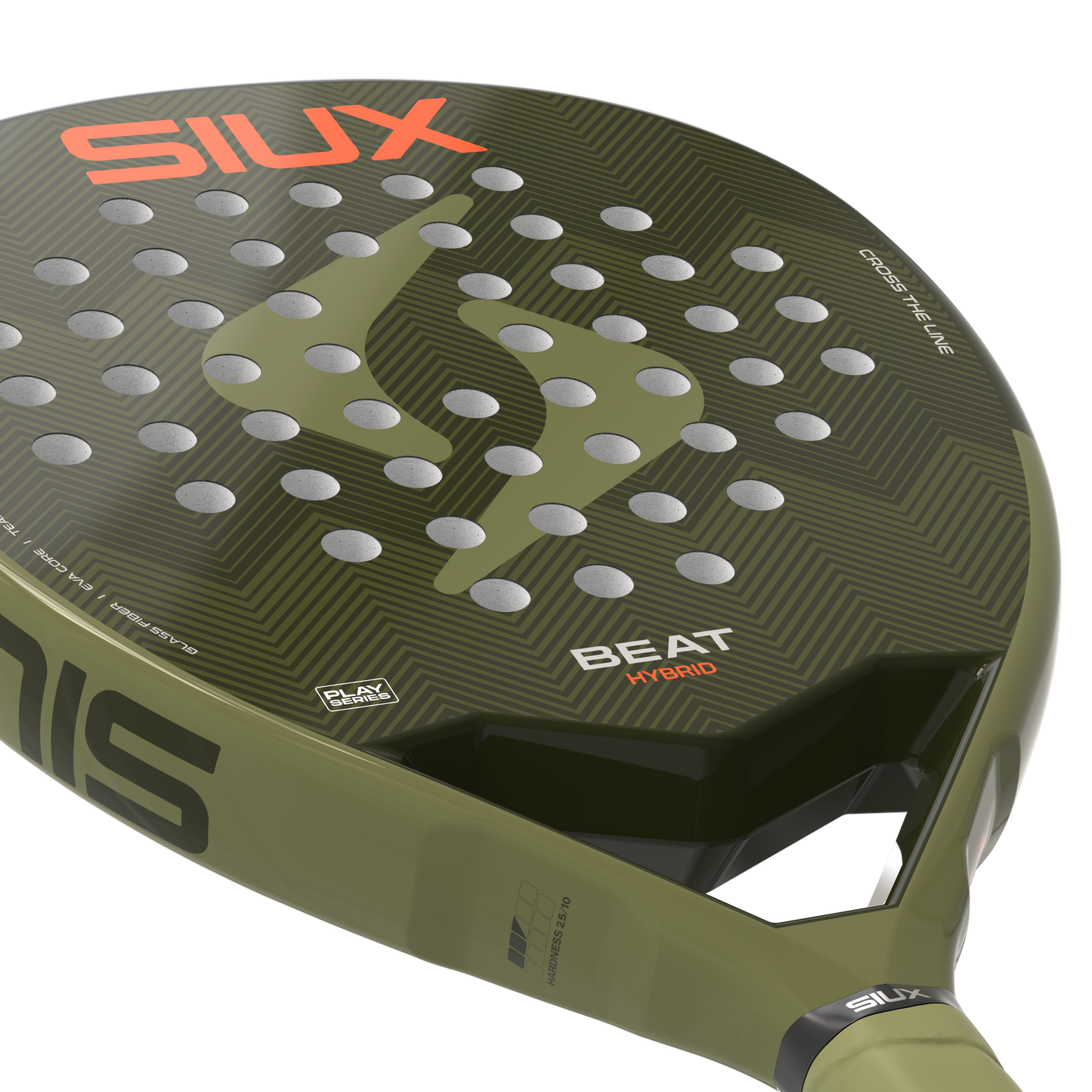 Padel racket Beat Play Hybrid 2026 by Siux USA olive with SIUX logo perforated surface on Tampa Home & Garden Store