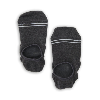 Charcoal Cotton No Show Socks, DeadSoxy 3-pack footie socks with white stripe cuffs on Tampa Home & Garden Store