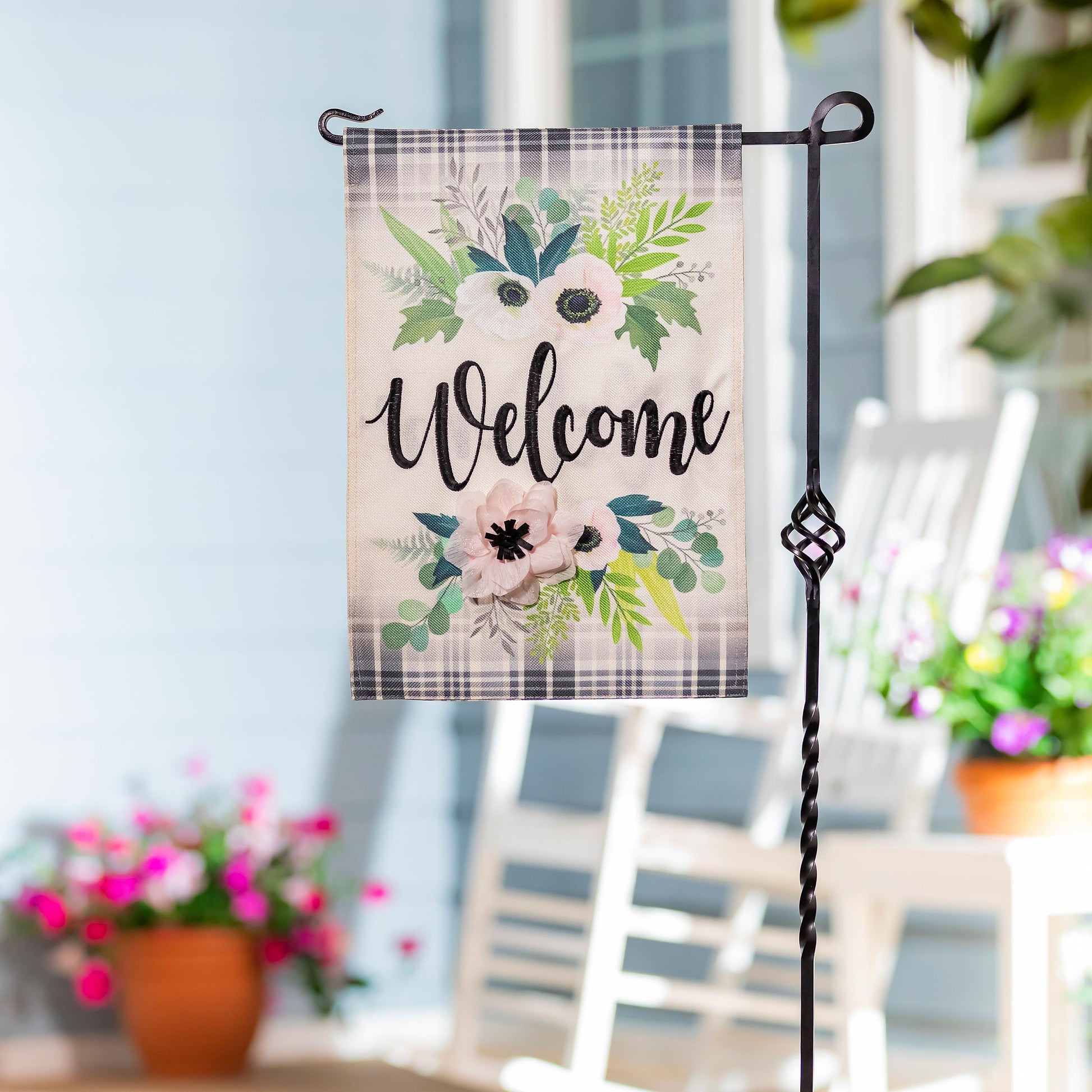 Beautiful Floral Welcome Burlap Garden Flag - Tampa Home & Garden Store