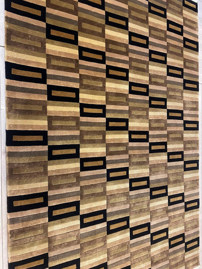 Beautifull Hand Knotted Nepali Geometric Area Rug 6x9 Ft - Tampa Home & Garden Store