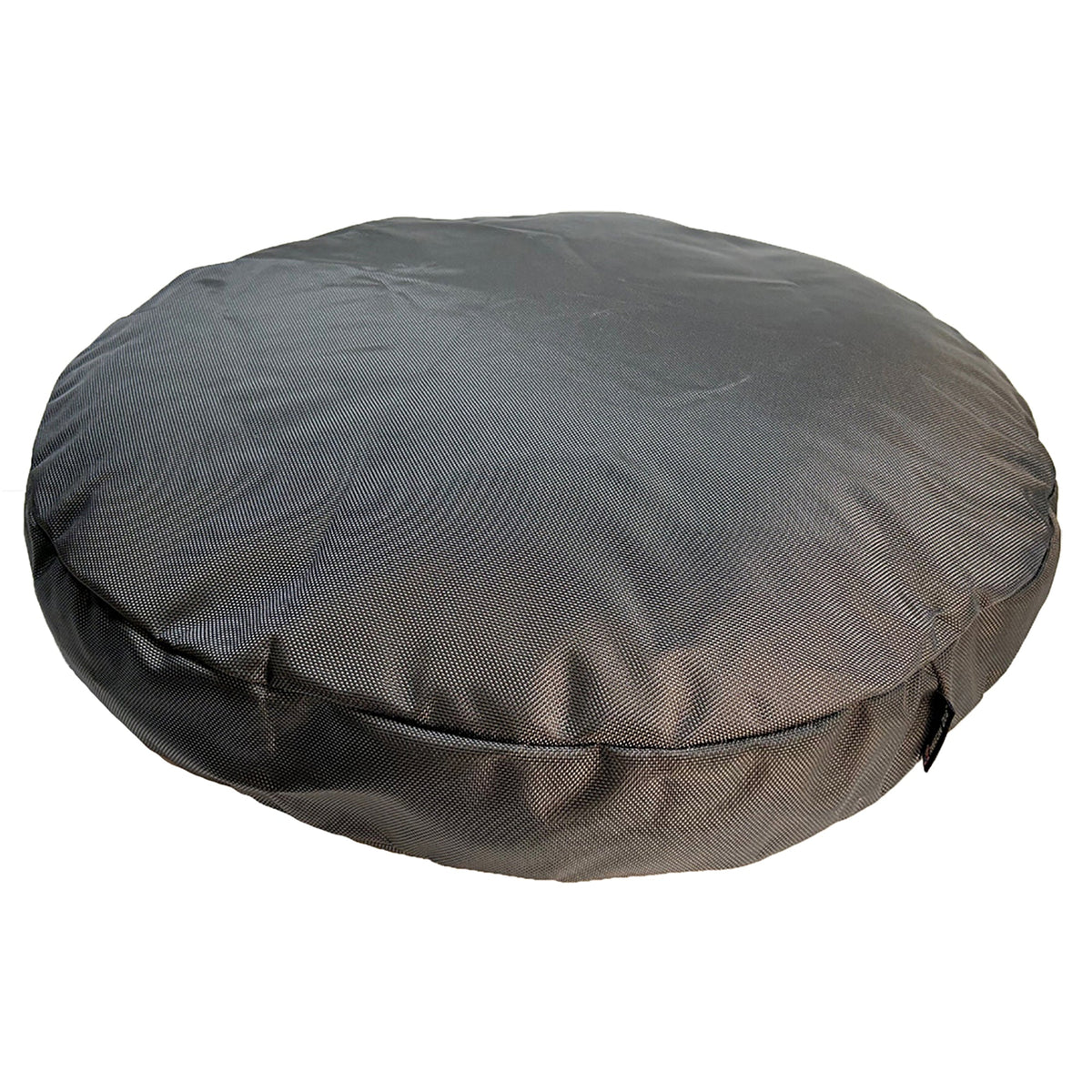 Dog Bed Round Armor™ in gray fabric with cushioned edge on Tampa Home & Garden Store