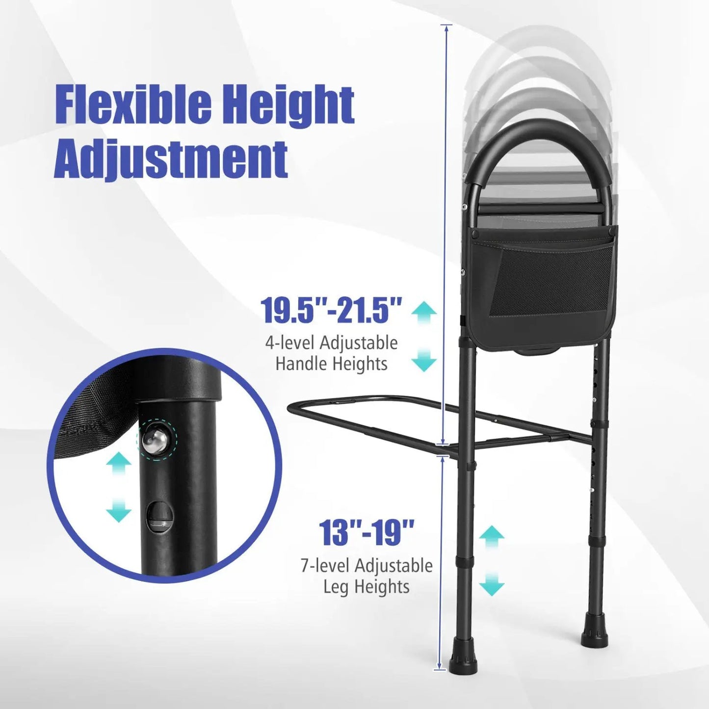 Height Adjustable Bed Rails for Seniors Safe Use
