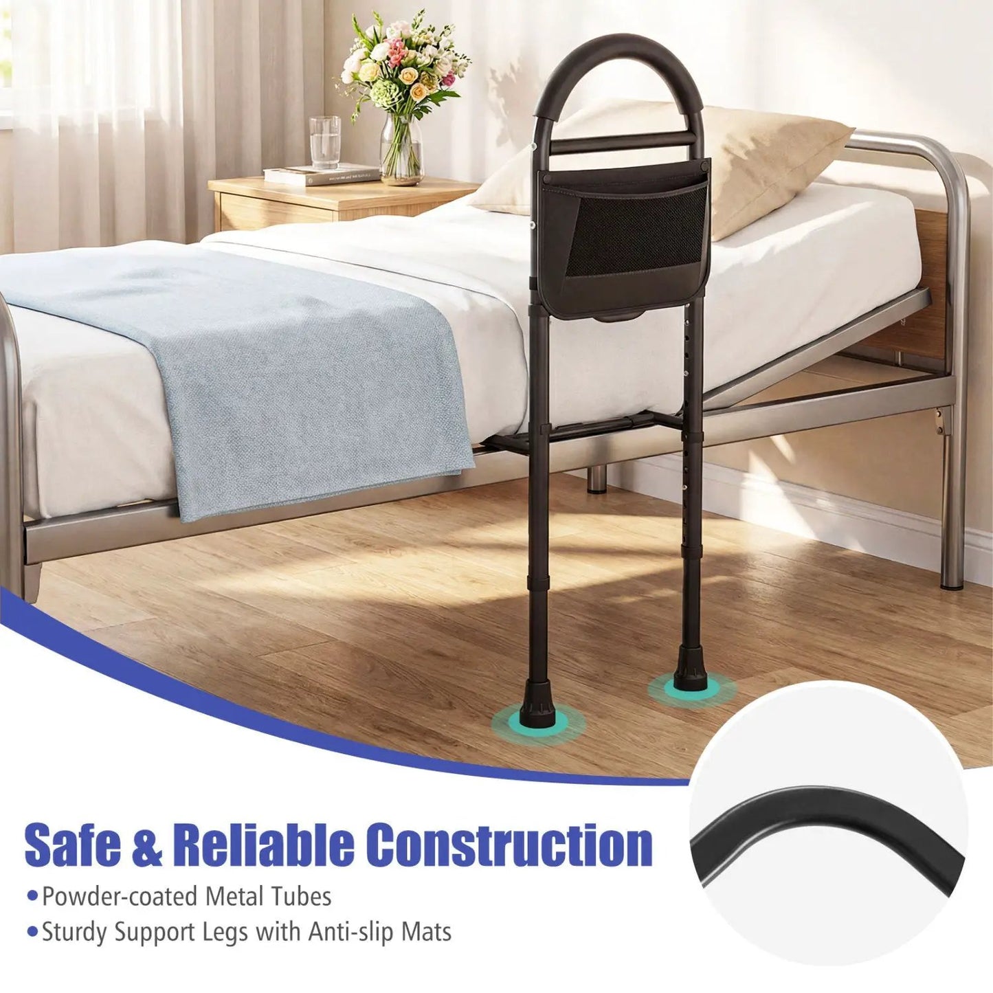 Height Adjustable Bed Rails for Seniors Safe Use