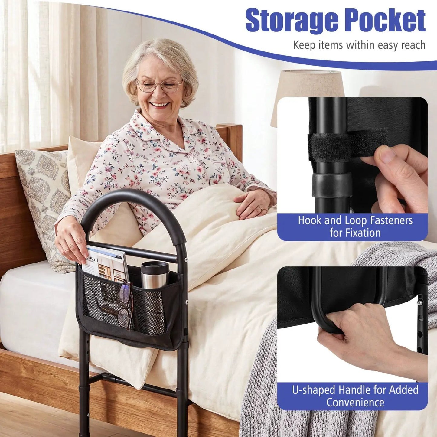 Height Adjustable Bed Rails for Seniors Safe Use