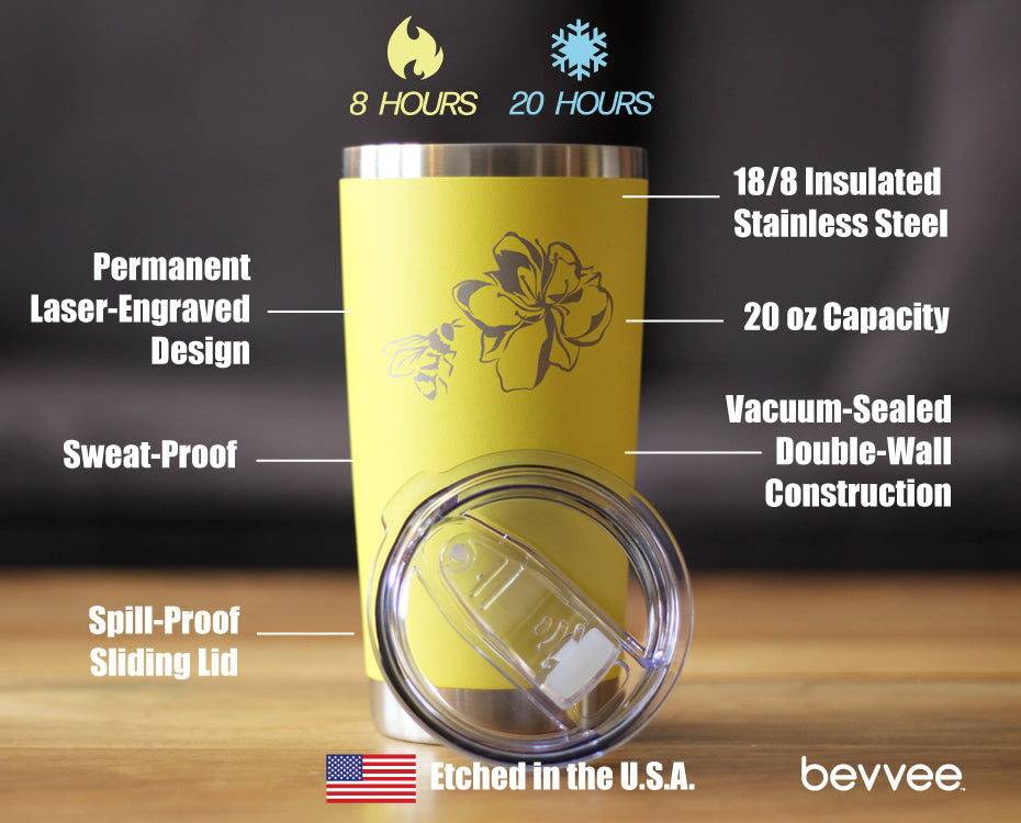 Bee Flower - Cute Gifts for Bumblebee & Nature Lovers - 20 oz Coffee Tumbler - Tampa soil911.com