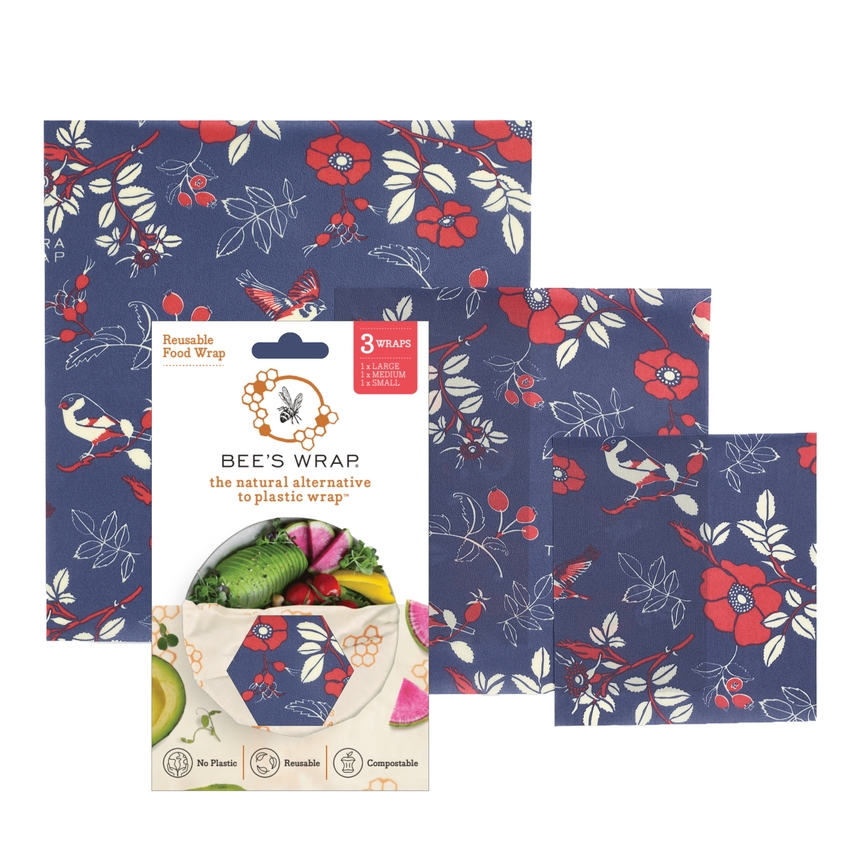 Bee's Wrap Food Wrap - Botanical Print - Assorted Wrap 3 Pack - Tampa Home & Garden Store