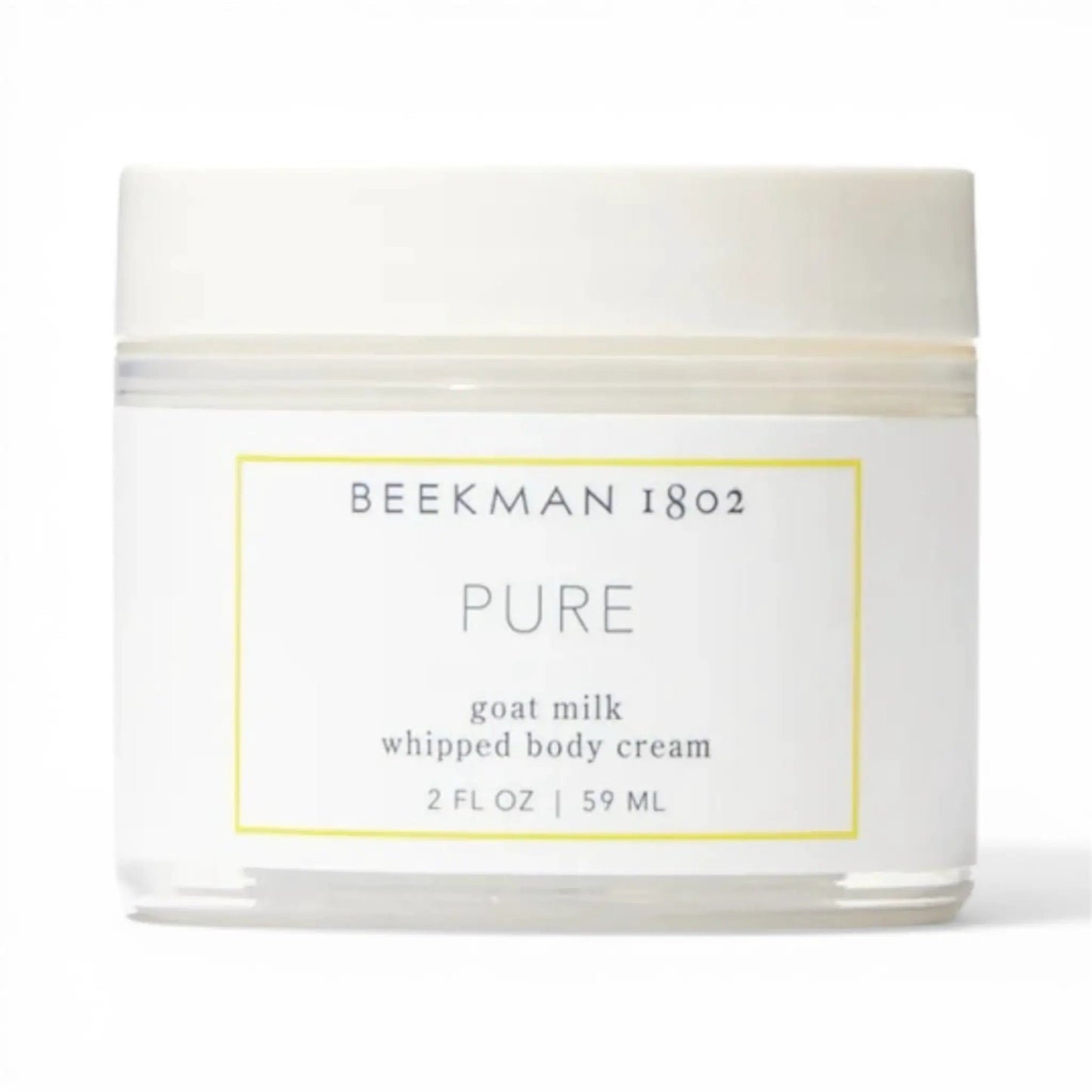 Beekman 1802 Pure Goat Milk Whipped Body Cream jar white with yellow label 2 fl oz on Tampa Home & Garden Store