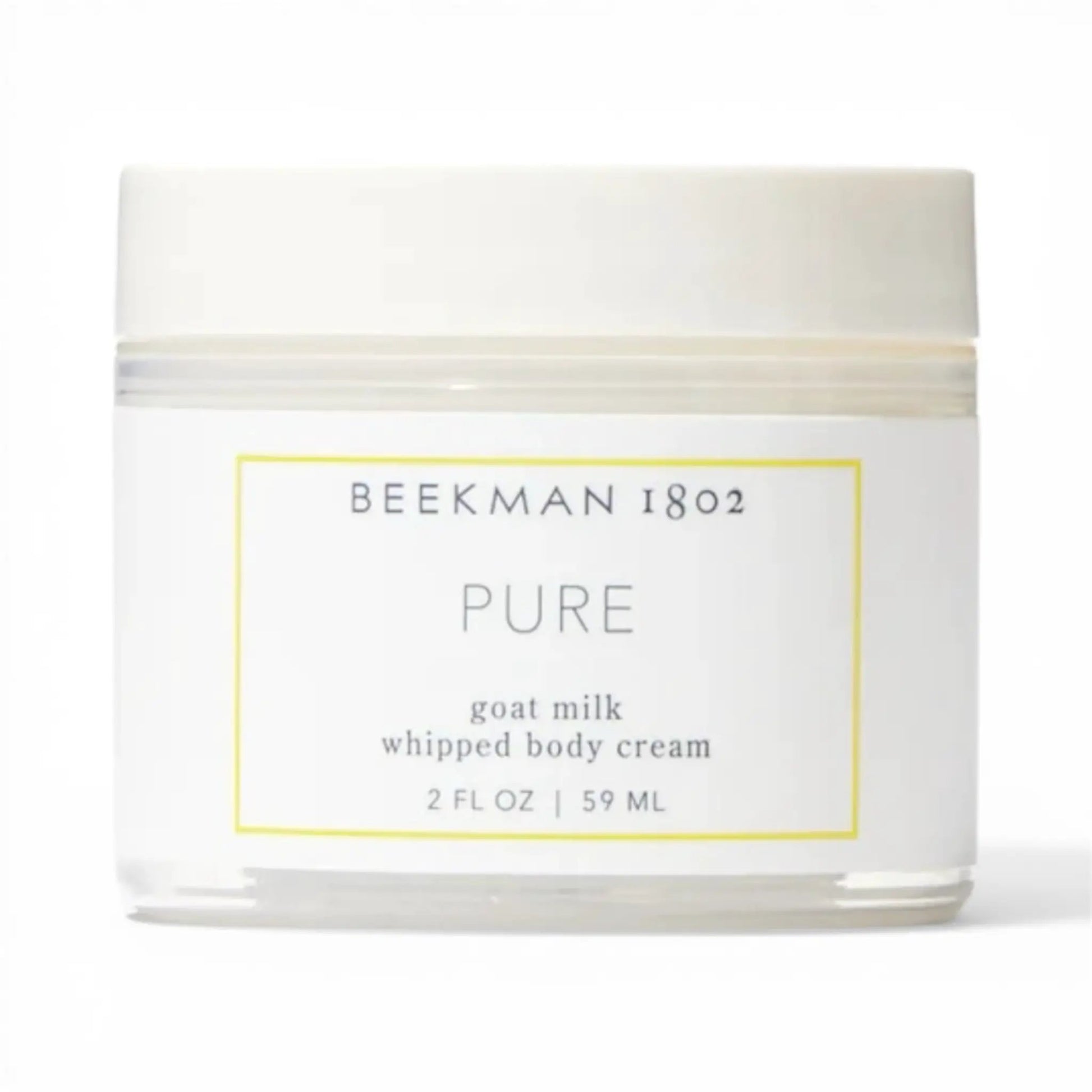 Beekman 1802 Pure Goat Milk Whipped Body Cream jar white with yellow label 2 fl oz on Tampa Home & Garden Store