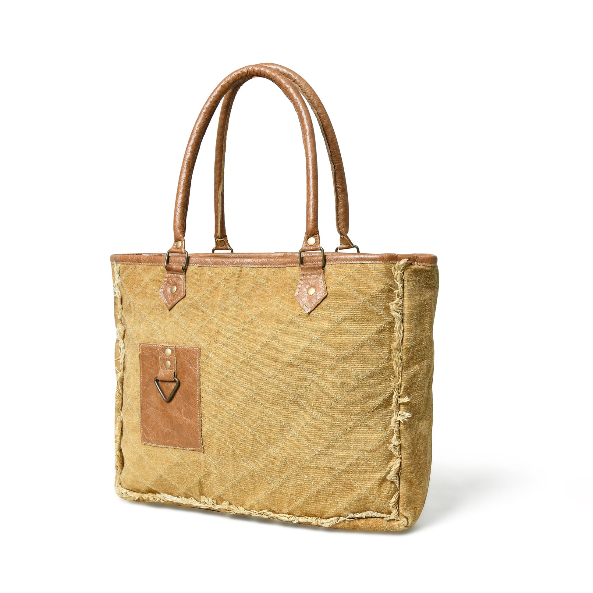 Beige Boho Chic Canvas Bag - Tampa Home & Garden Store