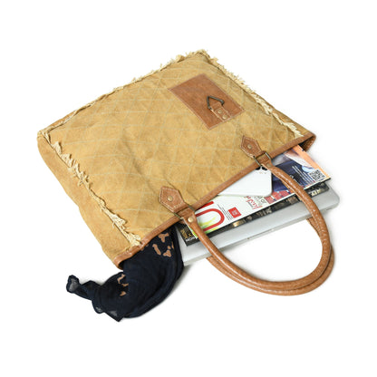 Beige Boho Chic Canvas Bag - Tampa Home & Garden Store