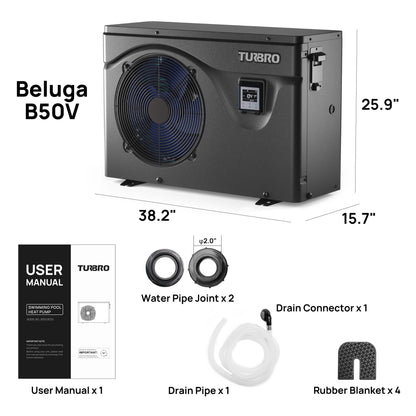 Beluga Inverter Swimming Pool Heat Pump, 33K/50K/58K/75K BTU - Tampa Home & Garden Store