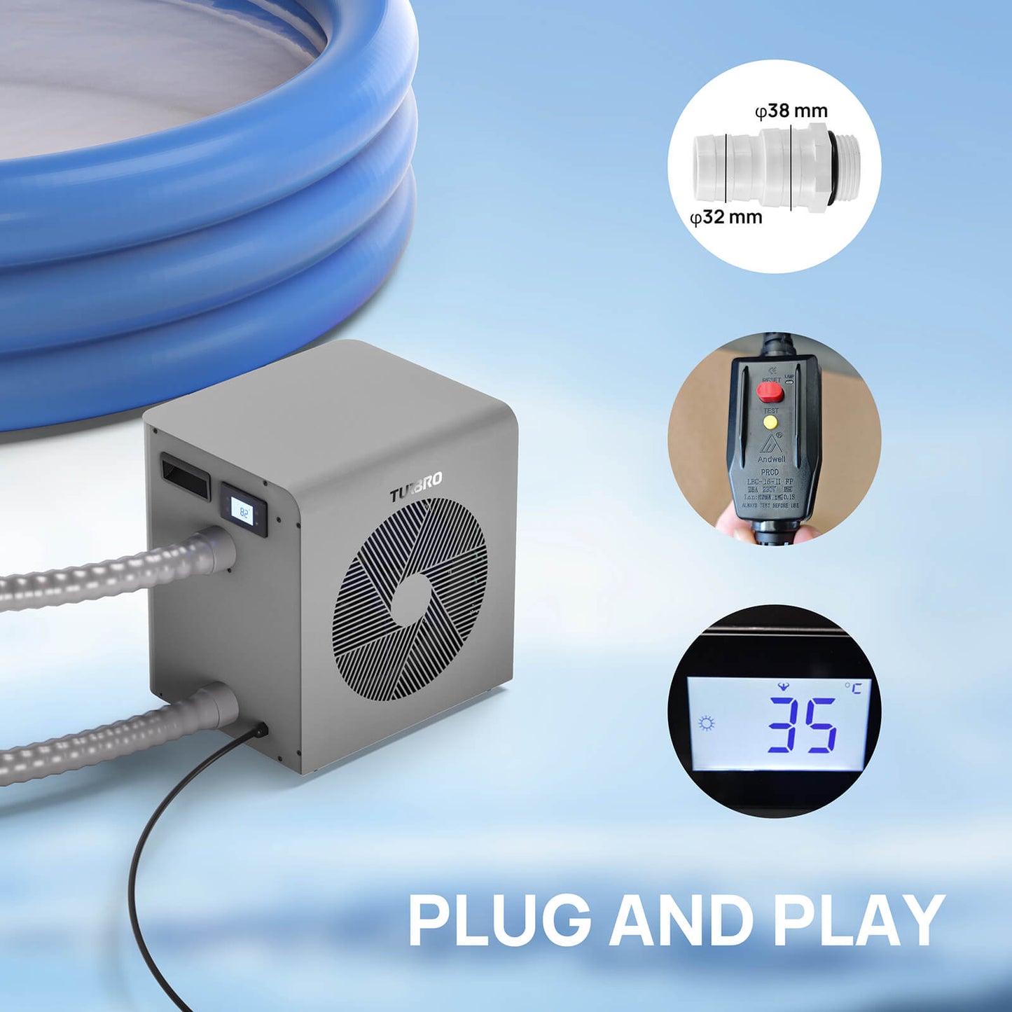 Beluga Inverter Swimming Pool Heat Pump - European version - Tampa Home & Garden Store