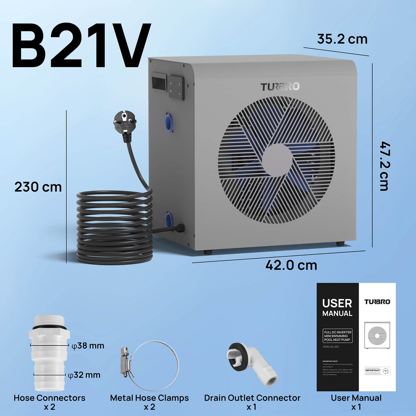 Beluga Inverter Swimming Pool Heat Pump - European version - Tampa Home & Garden Store