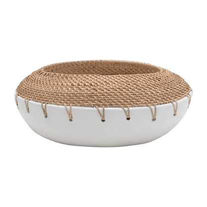 Benton Terracotta Planter with Hand-Woven Rattan Stitching - Tampa Home & Garden Store