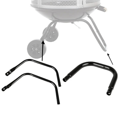 Bessemer Patio Fireplace 3pc leg assembly black metal wheeled legs by Fire Sense on Tampa Home & Garden Store