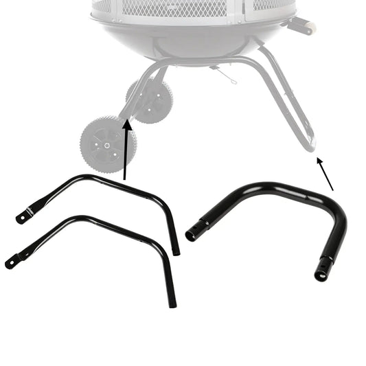Bessemer Patio Fireplace 3pc leg assembly black metal wheeled legs by Fire Sense on Tampa Home & Garden Store