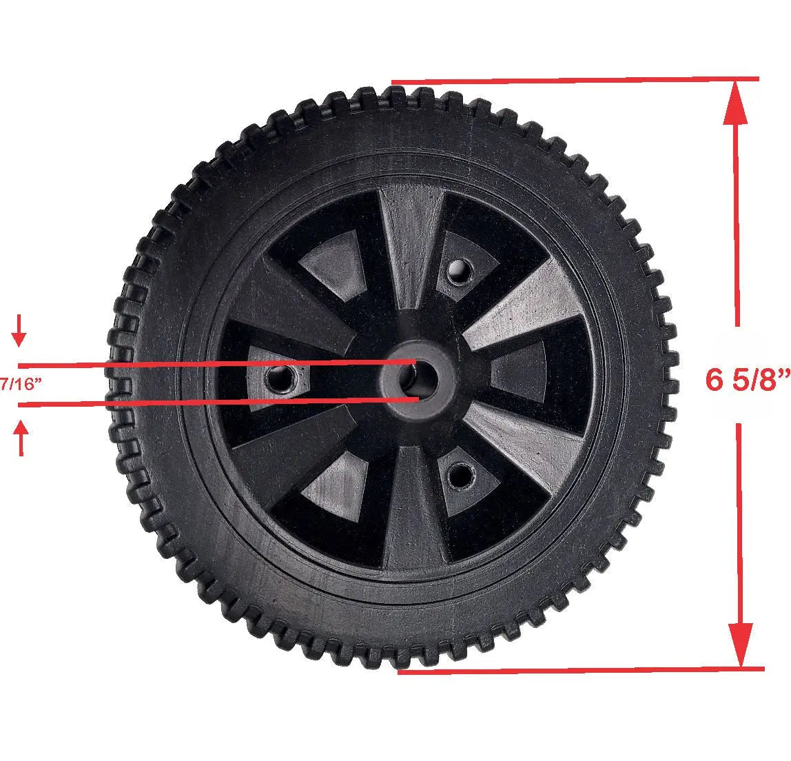 Bessemer patio fireplace wheel, Fire Sense/Balkene Home, black plastic, 6 5/8 in dia on Tampa Home & Garden Store