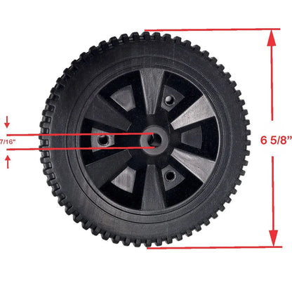 Bessemer patio fireplace wheel, Fire Sense/Balkene Home, black plastic, 6 5/8 in dia on Tampa Home & Garden Store