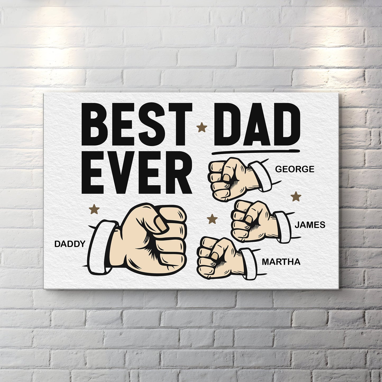 Canvas sign Best Dad Ever Fathers Day Gift with black text on white by Tailored Canvases on Tampa Home & Garden Store