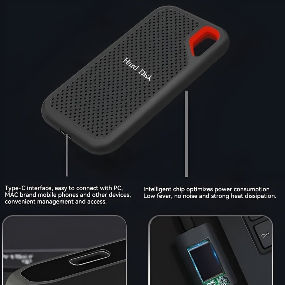 Portable External SSD 2TB USB-C Solid State Drive