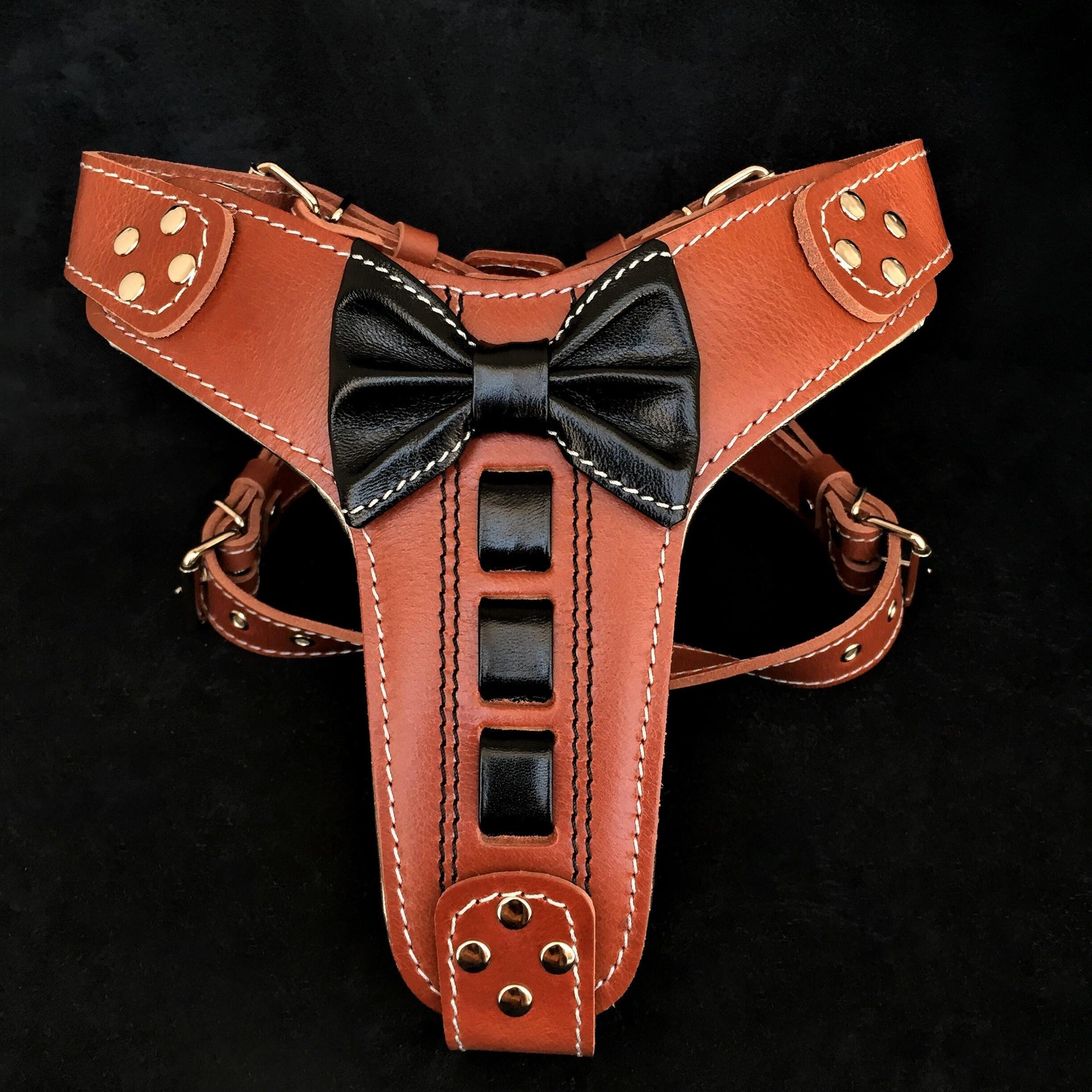 Bestia ''Bowtie'' leather harness - Tampa Home & Garden Store