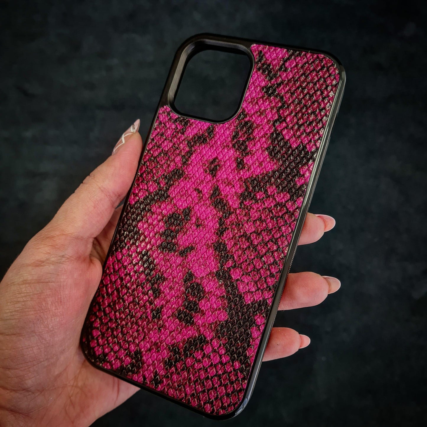 Bestia "Rock Python" Leather Phone Case Pink - Tampa Home & Garden Store