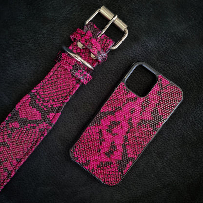 Bestia "Rock Python" Leather Phone Case Pink - Tampa Home & Garden Store