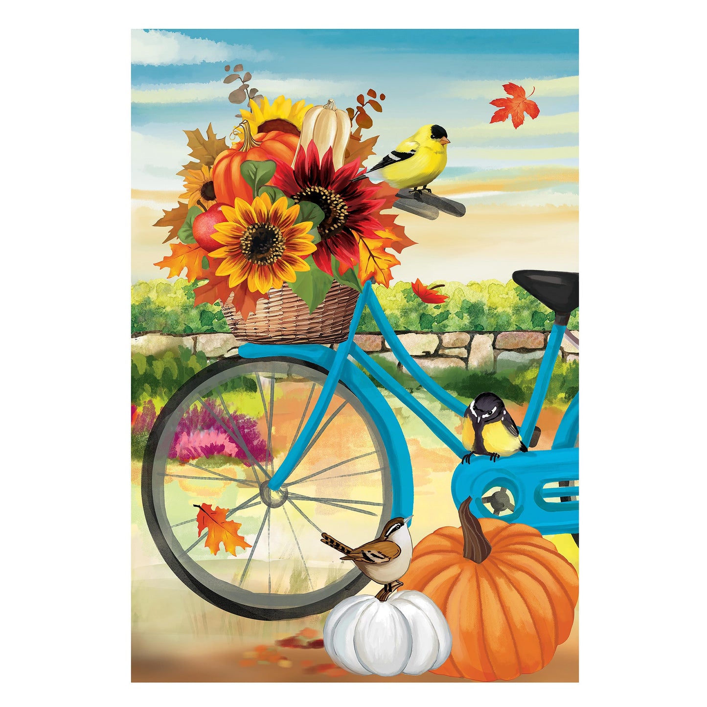 Bicycle Built For Fall Suede House Flag - Tampa Home & Garden Store