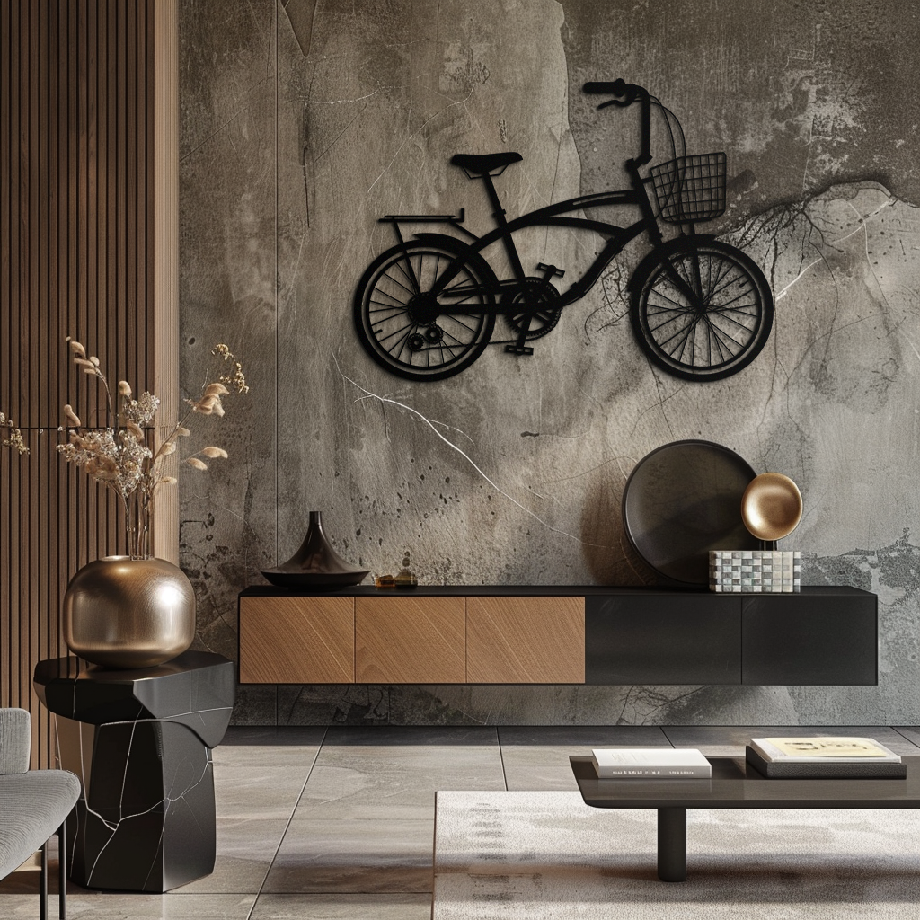 Bicycle Metal Wall Art - Modern Industrial Bike Decor - KAF124 - Tampa Home & Garden Store