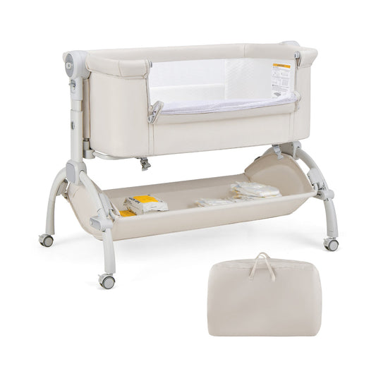 3-in-1 Baby Bassinet with Double-Lock Design and Adjustable Heights - Tampa Home & Garden Store