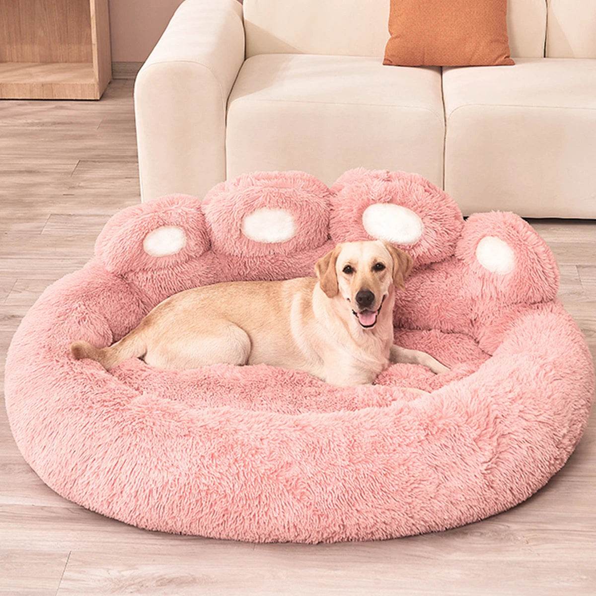 Big Paw Plush Pet Sofa Bed – Washable Dog & Cat Bed with Calming Raised Edges (Small to XL) - Tampa Home & Garden Store