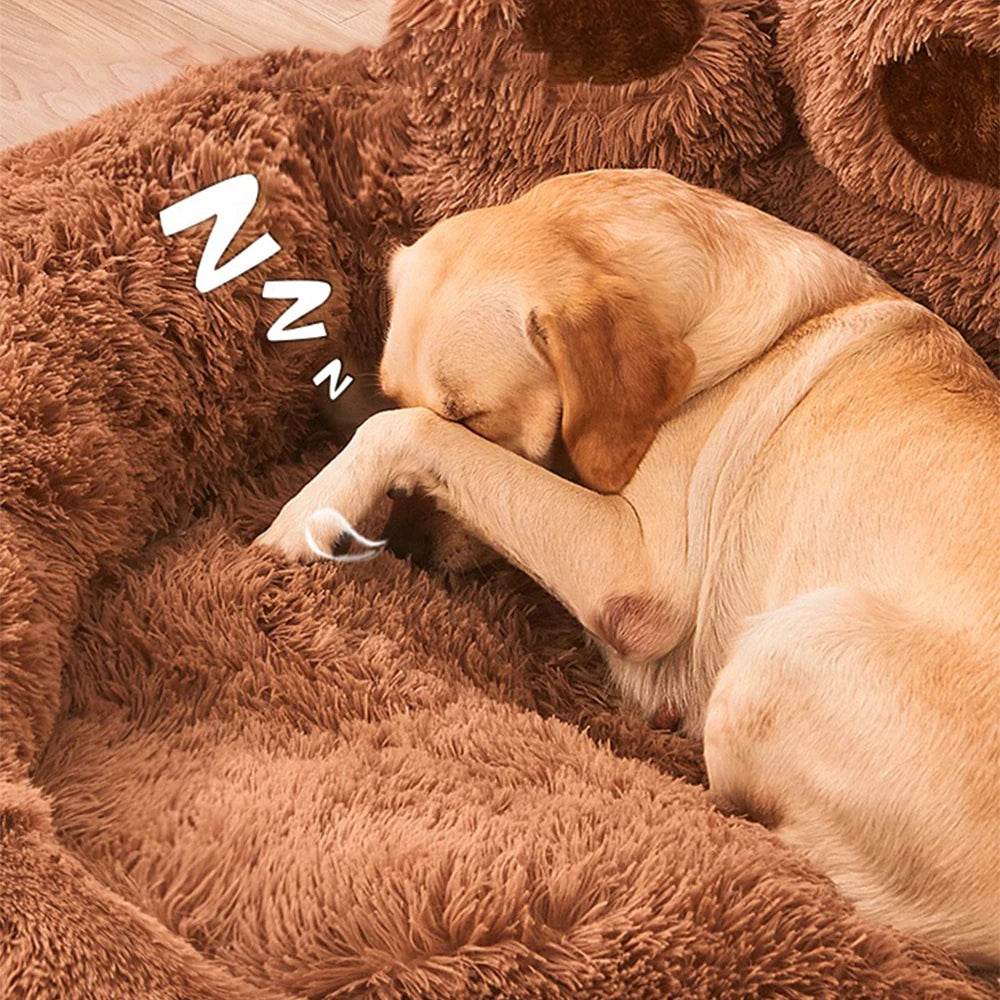 Big Paw Plush Pet Sofa Bed – Washable Dog & Cat Bed with Calming Raised Edges (Small to XL) - Tampa Home & Garden Store