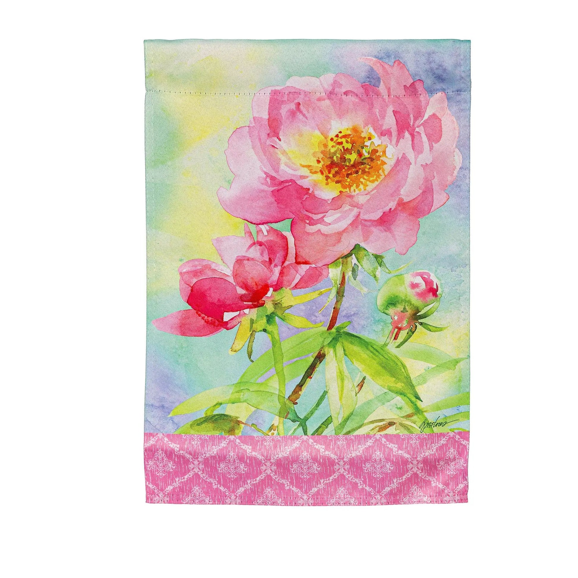 Big Pink Peony Suede Garden Flag - Tampa Home & Garden Store