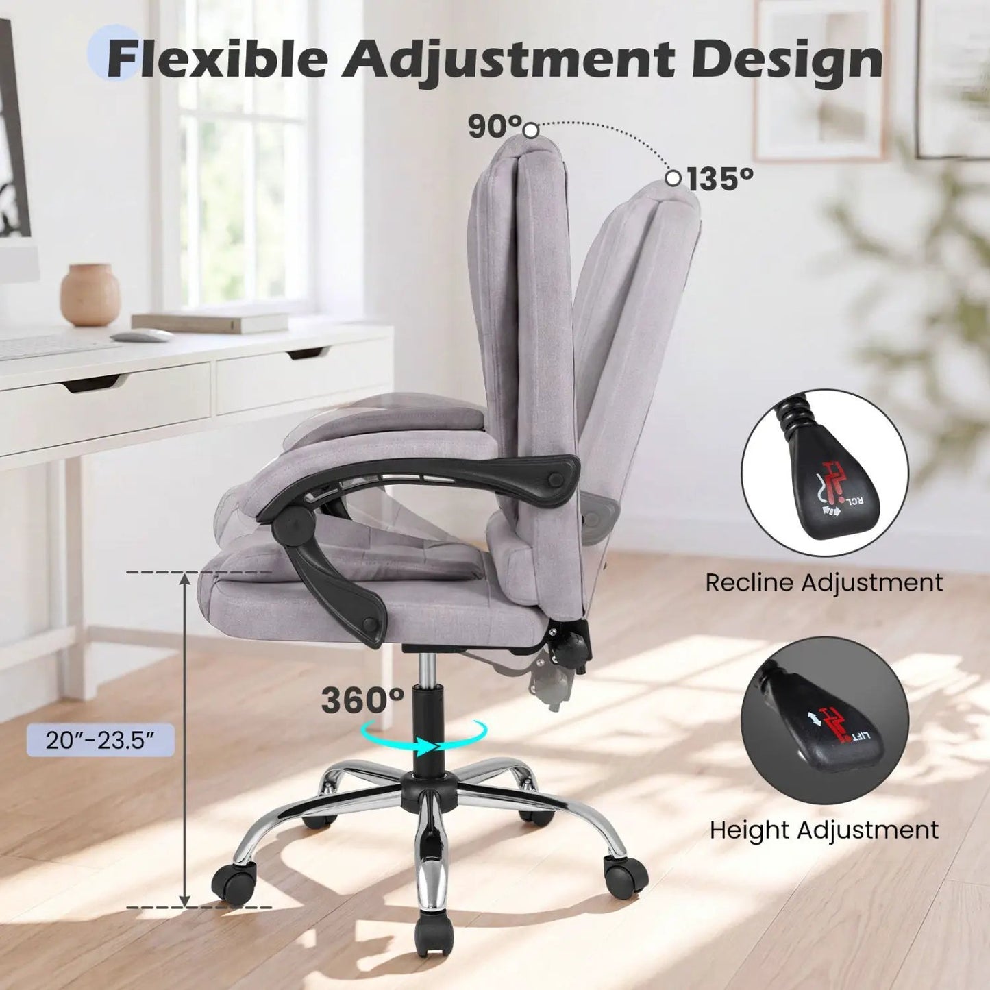 Executive Office Chair with Linkage Armrests