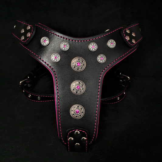 ''Bijou'' harness Black & Pink for big dogs - Tampa Home & Garden Store