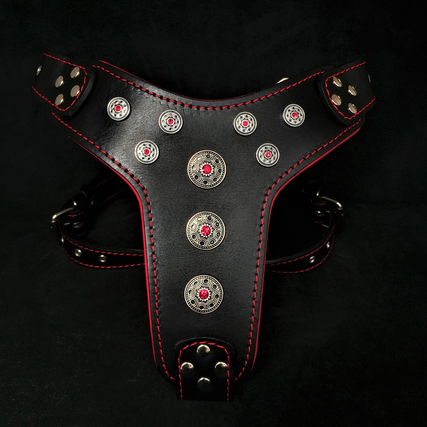 ''Bijou'' harness Black & Red for big dogs - Tampa Home & Garden Store