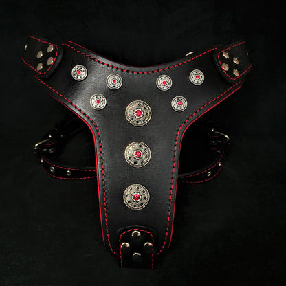''Bijou'' harness Black & Red for big dogs - Tampa Home & Garden Store