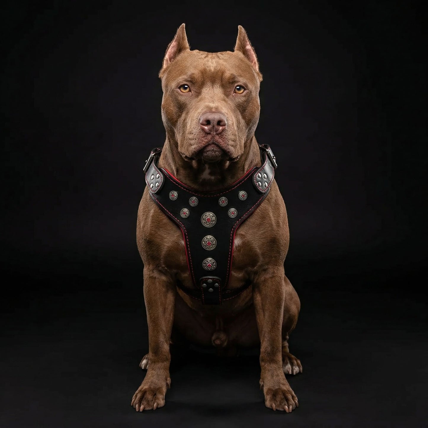 ''Bijou'' harness Black & Red for big dogs - Tampa Home & Garden Store