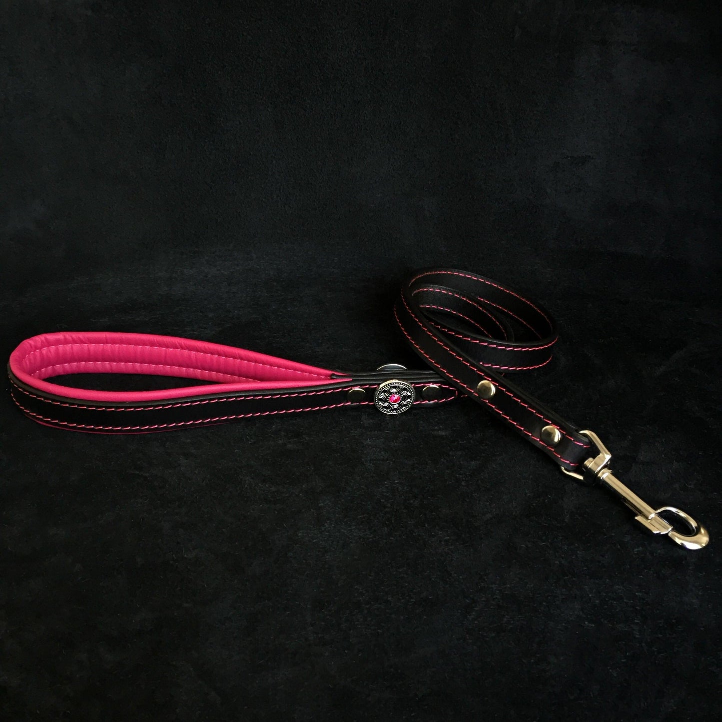 ''Bijou'' leather lead pink - Tampa Home & Garden Store