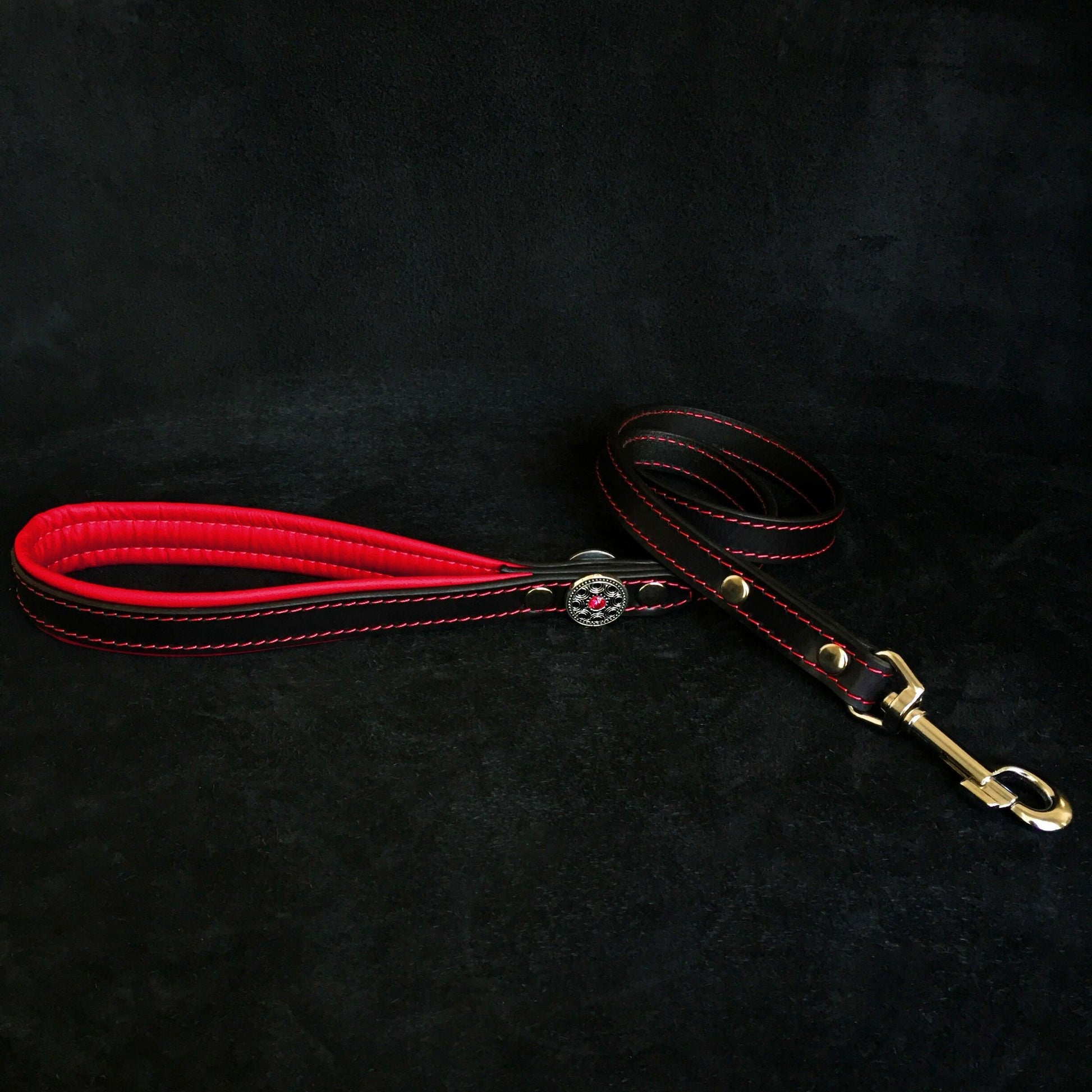 ''Bijou'' leather lead red - Tampa Home & Garden Store