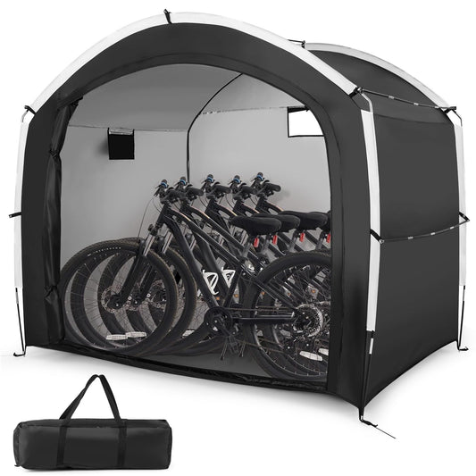 Bike storage shed tent by GemGear PU4000MM waterproof 210D Oxford fabric black/gray fits 5 bikes on Tampa Home & Garden Store