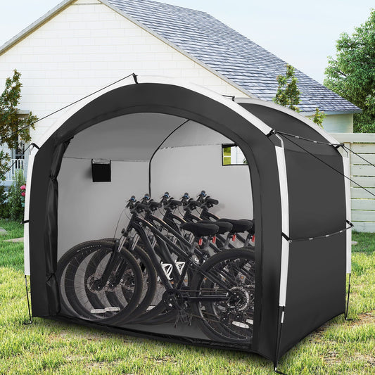 GemGear Bike Storage Shed Tent for 5 bikes, PU4000MM waterproof 210D Oxford fabric, black cover on Tampa Home & Garden Store