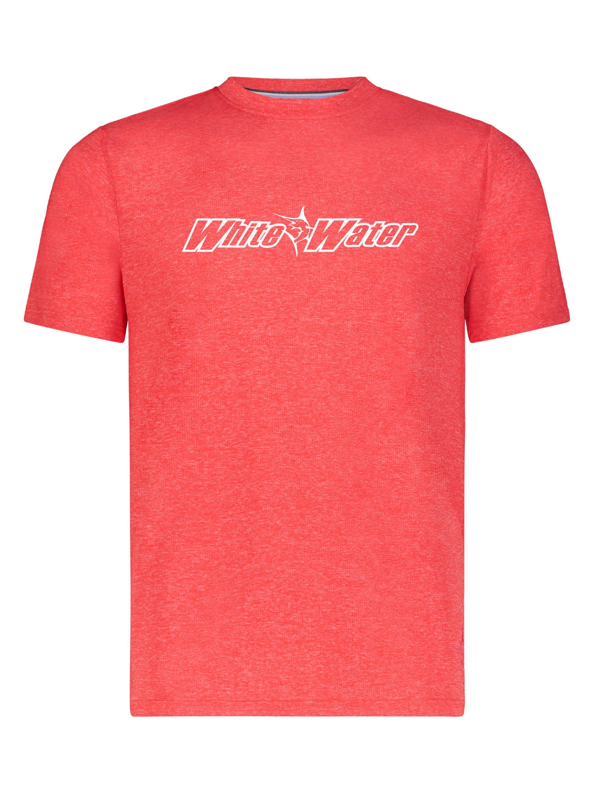 Bimini Primary Performance Tee red heather short-sleeve shirt with White Water Life logo on Tampa Home & Garden Store