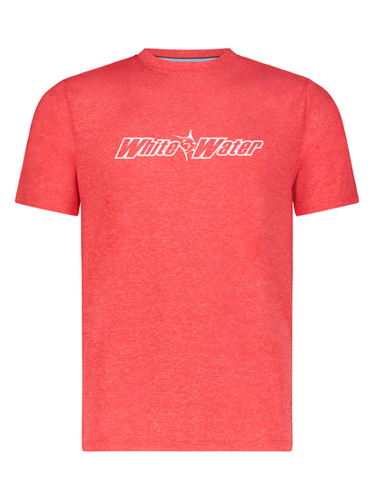 Bimini Primary Performance Tee red heather short-sleeve shirt with White Water Life logo on Tampa Home & Garden Store