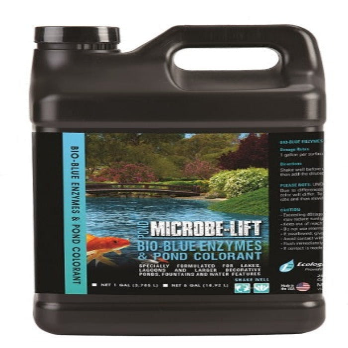 Microbe-Lift Bio Blue enzymes & pond colorant liquid in 1 gal black jug by Rivendell Distribution on Tampa Home & Garden Store