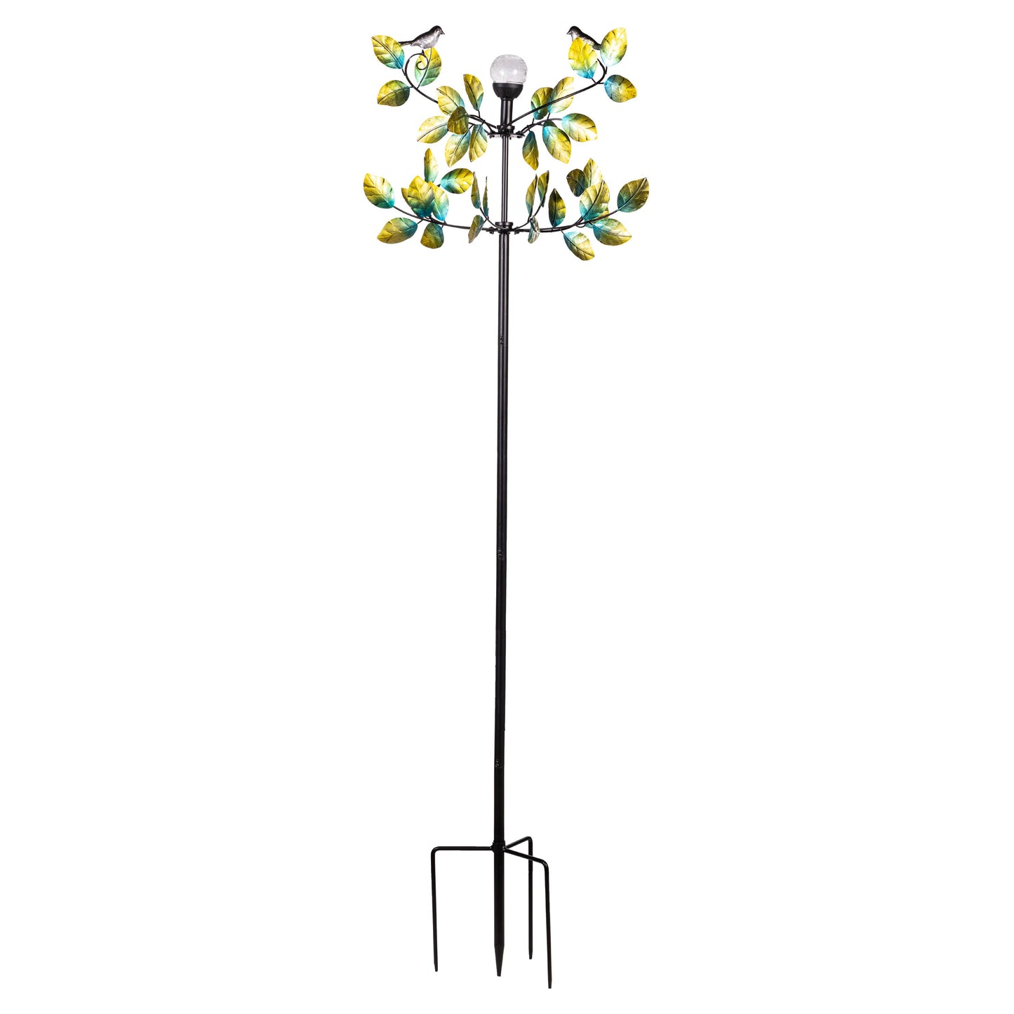Bird and Leaves Solar Wind Spinner 80"H - Tampa Home & Garden Store