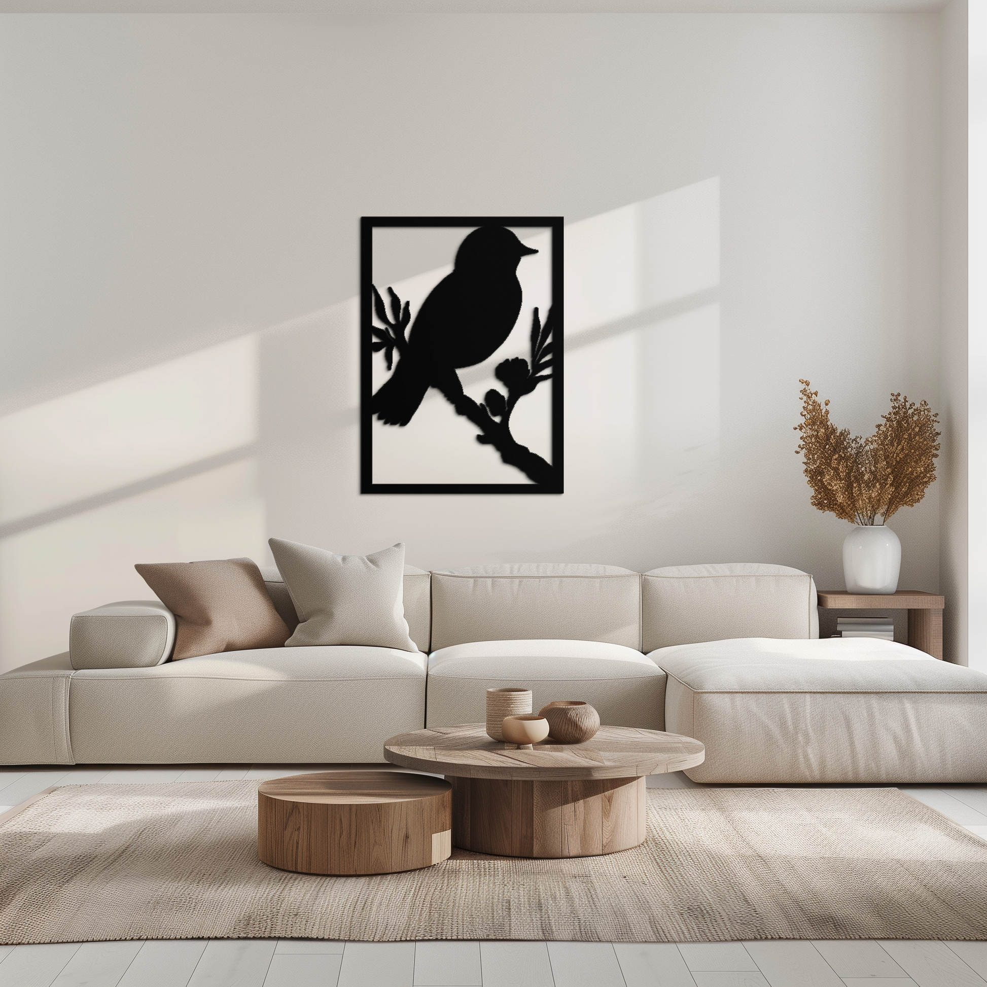 Bird on Branch Metal Wall Art - Modern Steel Decor for Home & Office - KAF043 - Tampa Home & Garden Store
