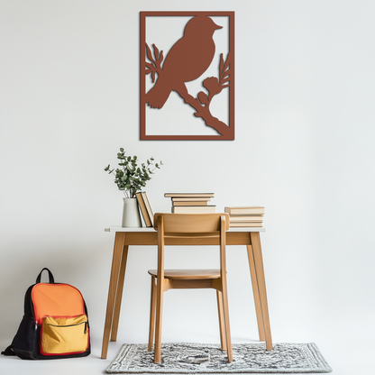 Bird on Branch Metal Wall Art - Modern Steel Decor for Home & Office - KAF043 - Tampa Home & Garden Store